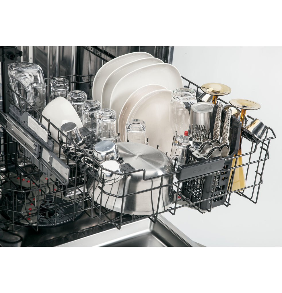 GE Café™ Series Stainless Interior Built-In Dishwasher with Hidden Controls