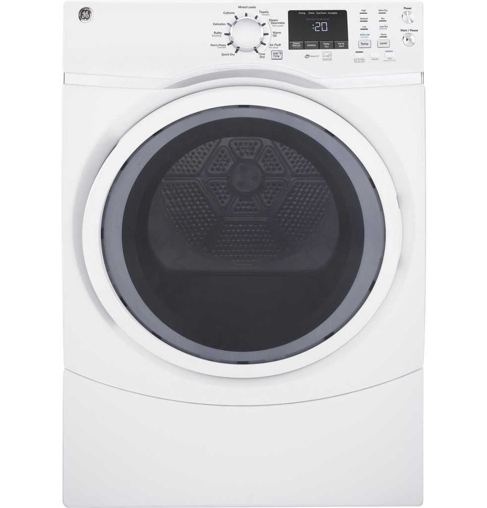 GE® 7.5 cu. ft. Capacity Front Load Electric Dryer with Steam