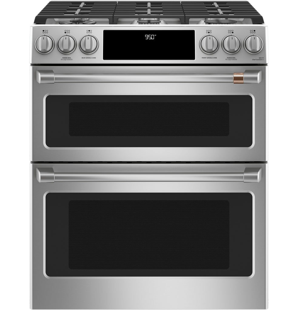 Café™ 30" Smart Slide-In, Front-Control, Dual-Fuel, Double-Oven Range with Convection